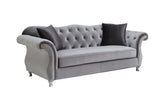Coaster Frostine Button Tufted Sofa Silver Model 551161